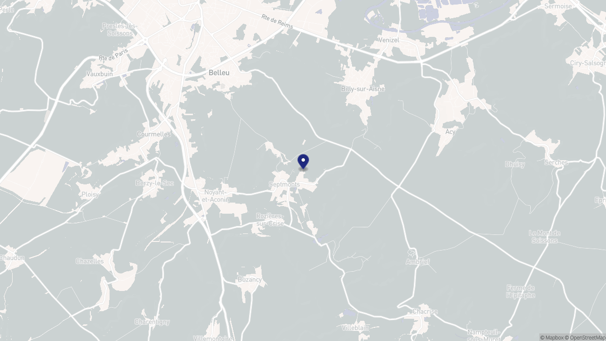 Aperçu cartographique de Septmonts, centré sur la commune