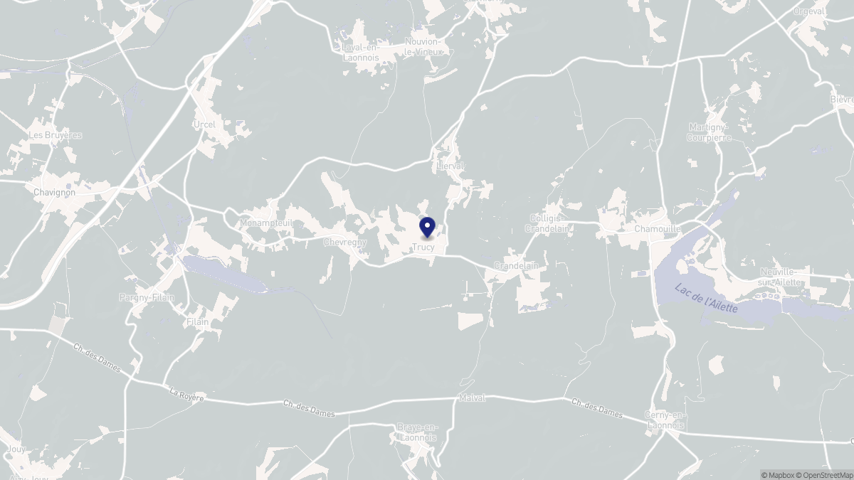 Aperçu cartographique de Trucy, centré sur la commune