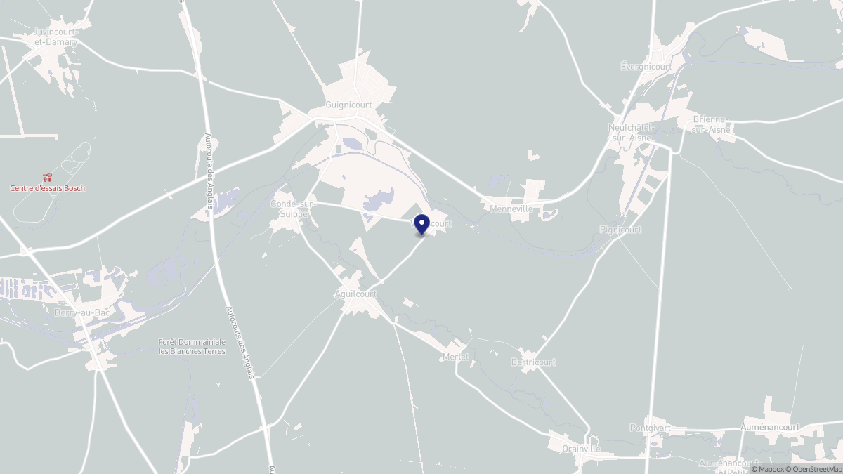 Aperçu cartographique de Variscourt, centré sur la commune