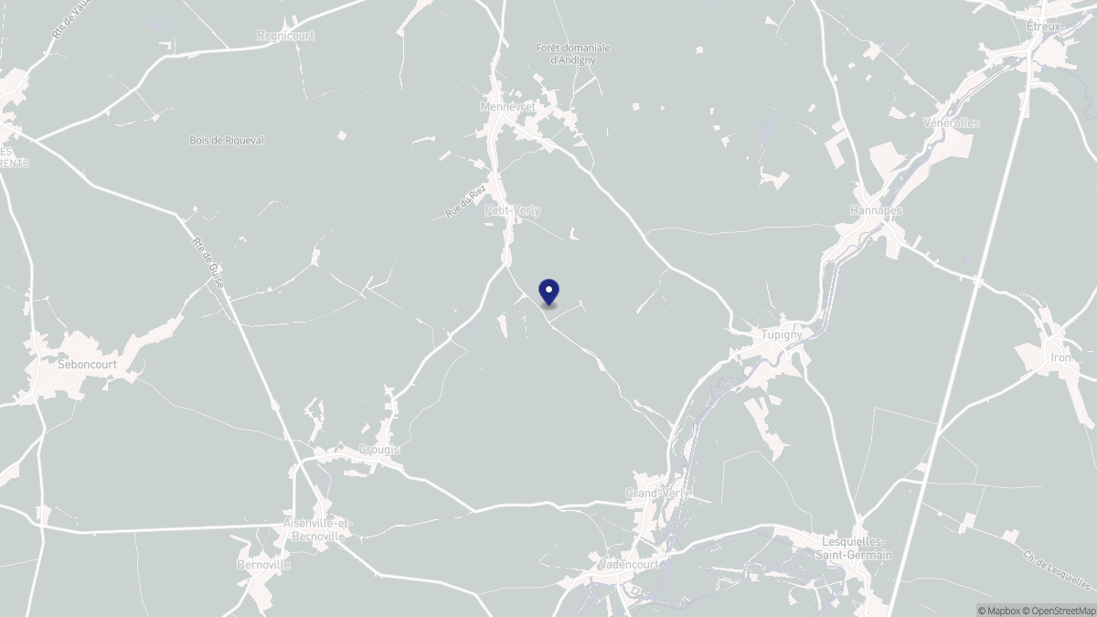 Aperçu cartographique de Petit-Verly, centré sur la commune