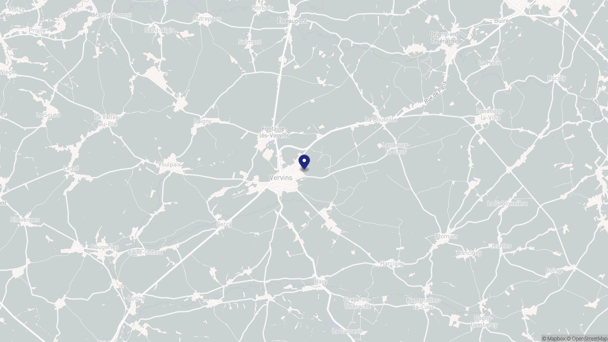 Aperçu cartographique de Vervins, centré sur la commune