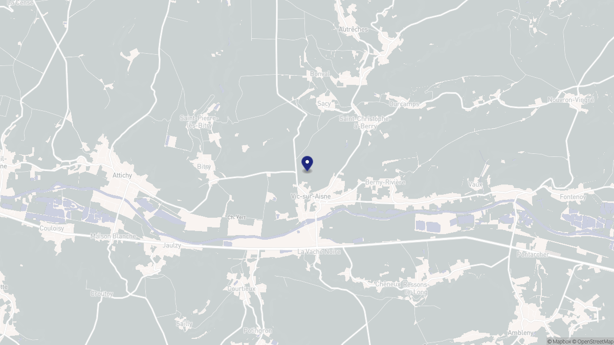 Aperçu cartographique de Vic-sur-Aisne, centré sur la commune