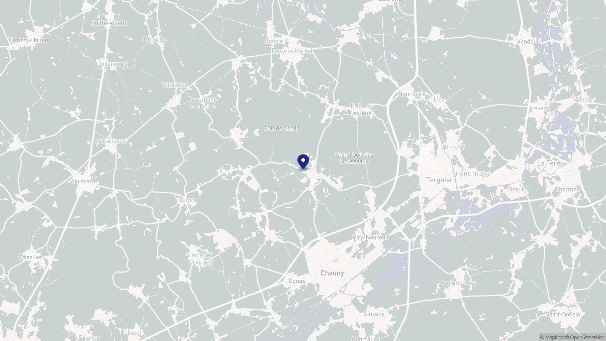 Aperçu cartographique de Villequier-Aumont, centré sur la commune