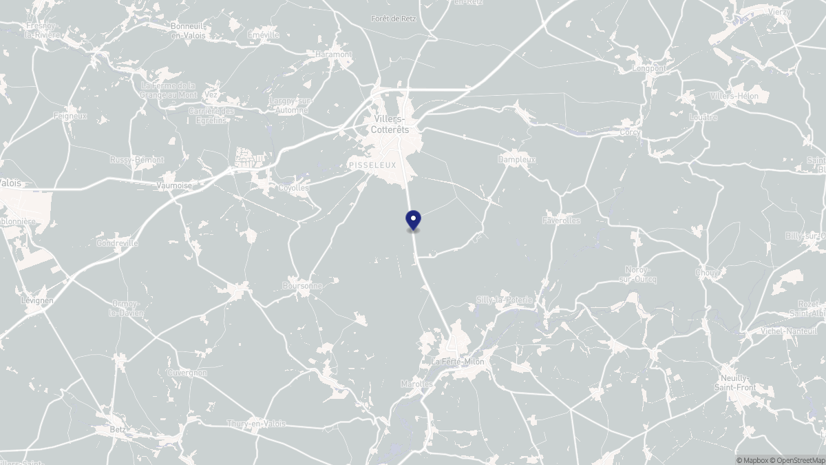 Aperçu cartographique de Villers-Cotterêts, centré sur la commune