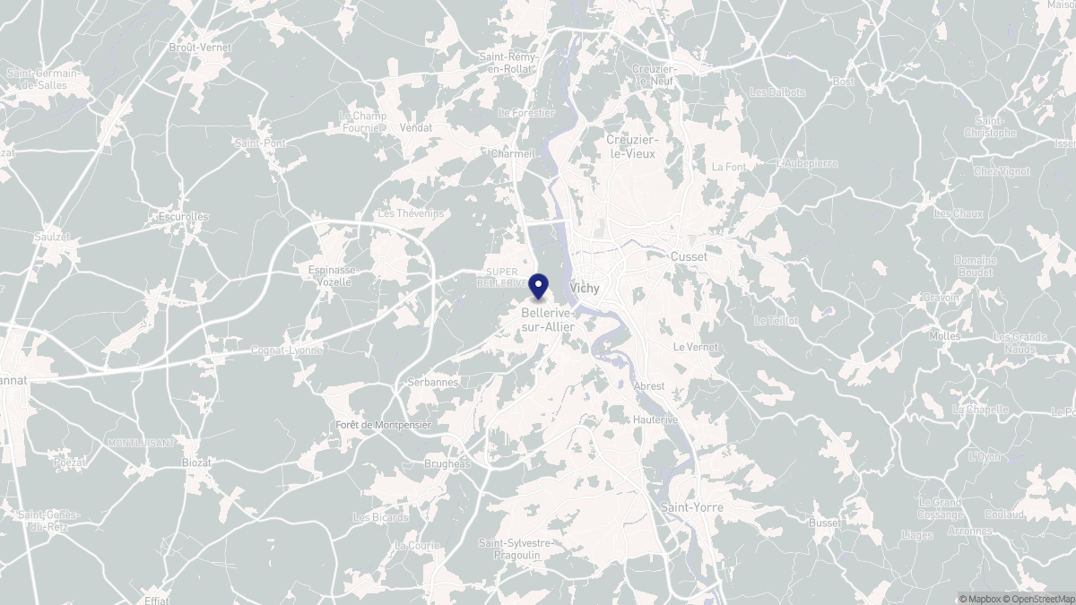 Aperçu cartographique de Bellerive-sur-Allier, centré sur la commune