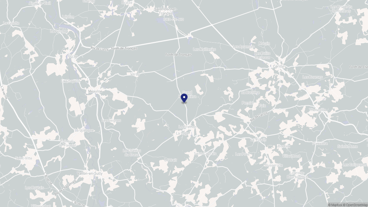 Aperçu cartographique de Le Brethon, centré sur la commune