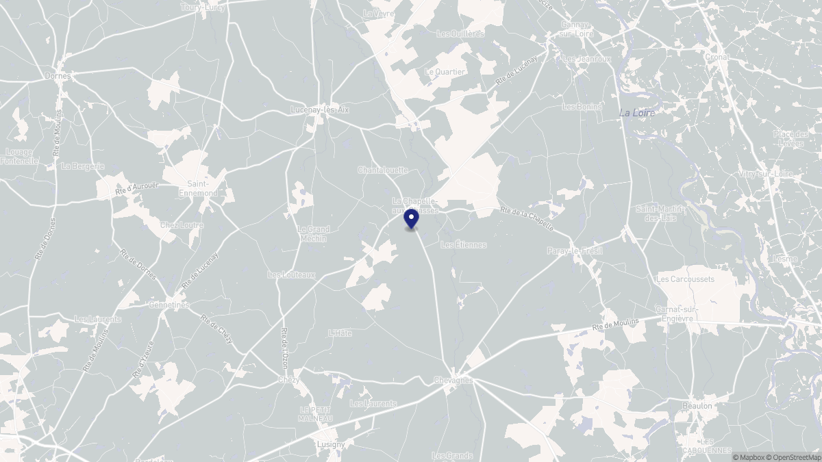 Aperçu cartographique de La Chapelle-aux-Chasses, centré sur la commune