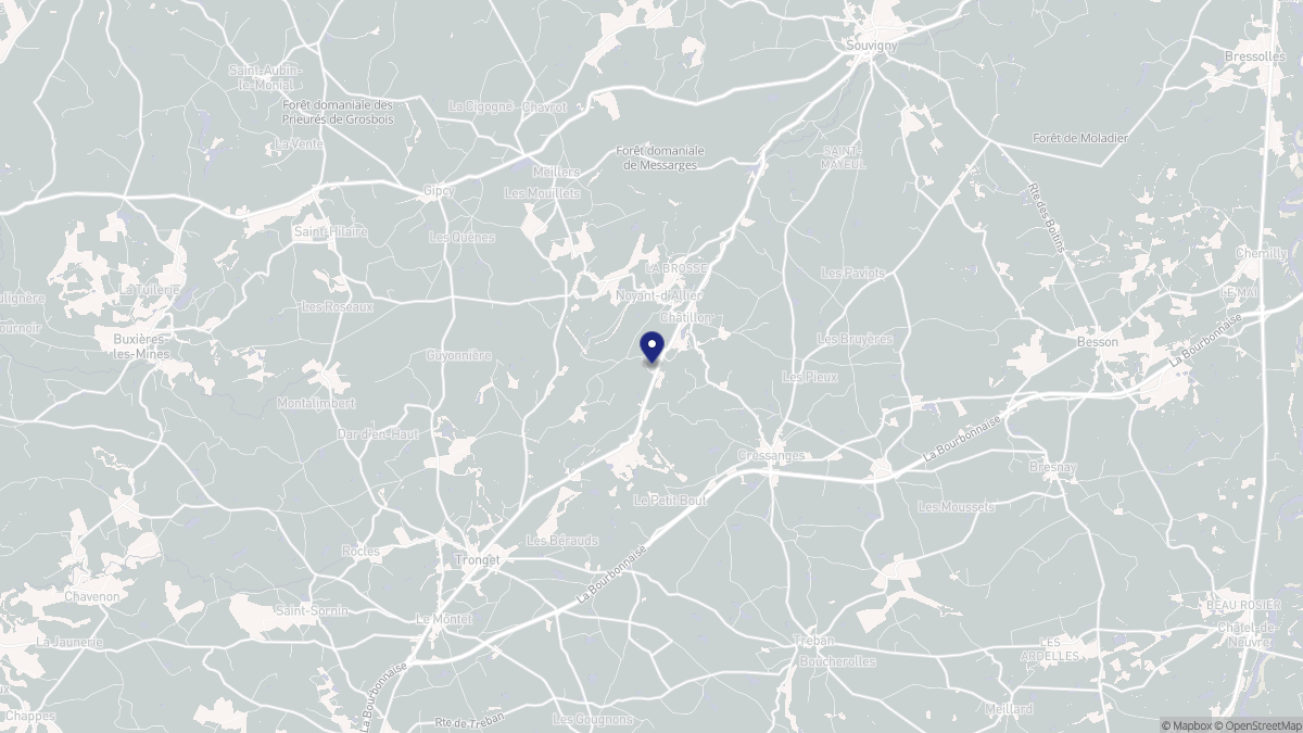 Aperçu cartographique de Châtillon, centré sur la commune