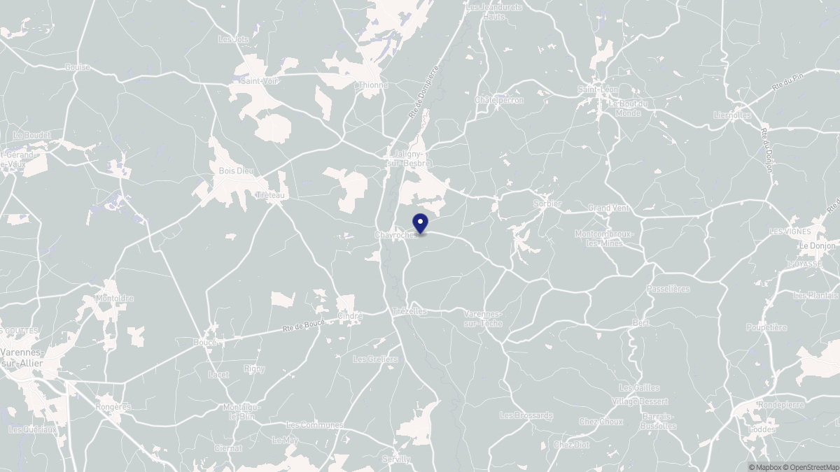 Aperçu cartographique de Chavroches, centré sur la commune