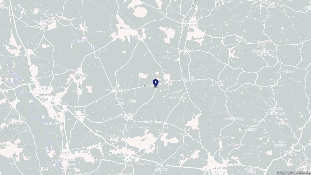 Aperçu cartographique de Cindré, centré sur la commune