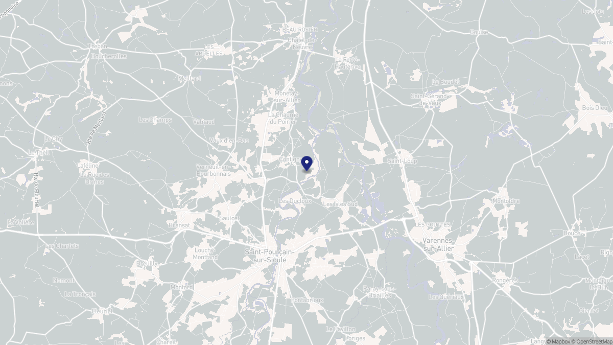 Aperçu cartographique de Contigny, centré sur la commune