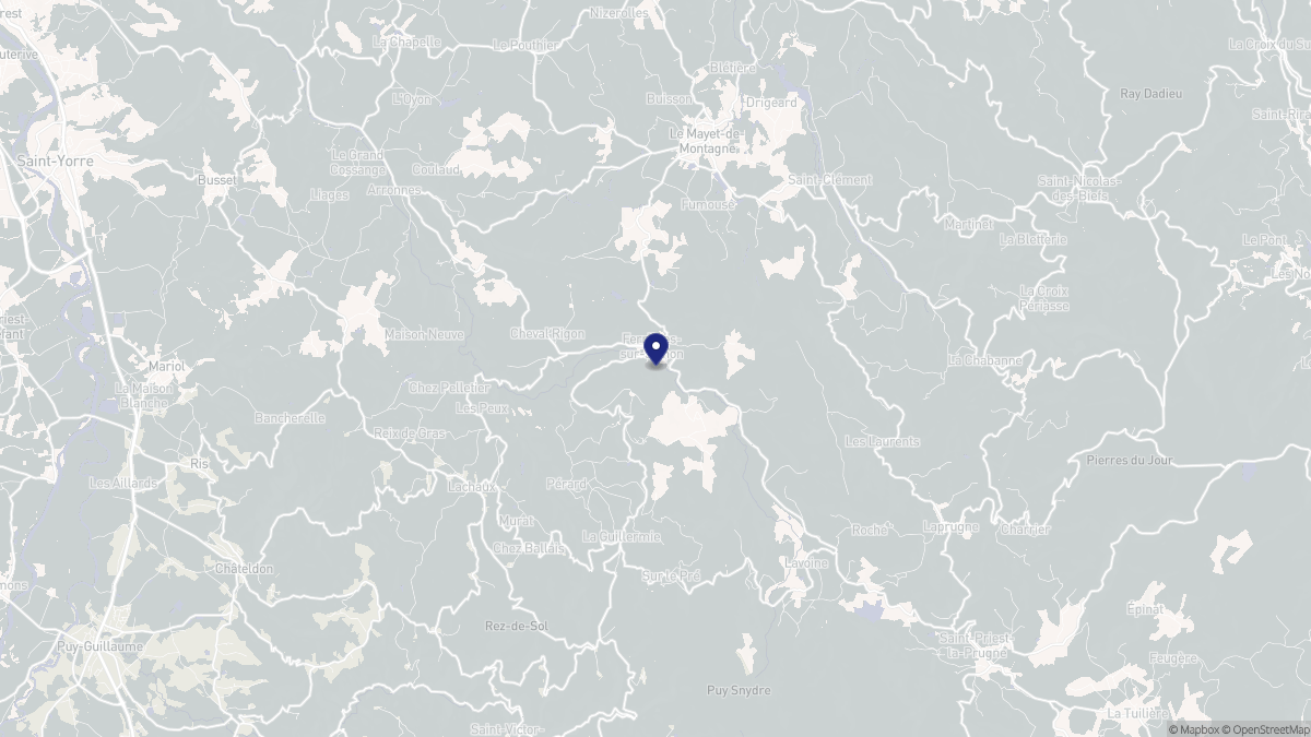 Aperçu cartographique de Ferrières-sur-Sichon, centré sur la commune