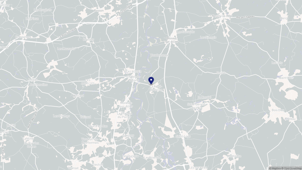Aperçu cartographique de La Ferté-Hauterive, centré sur la commune