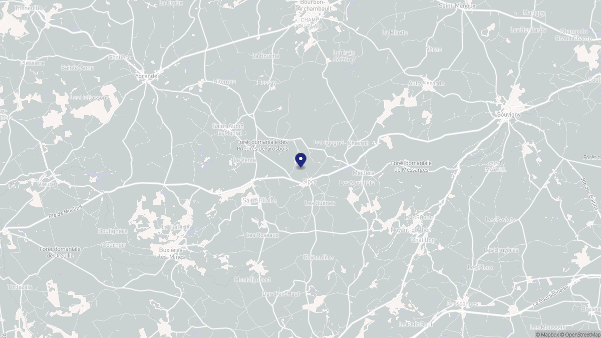 Aperçu cartographique de Gipcy, centré sur la commune