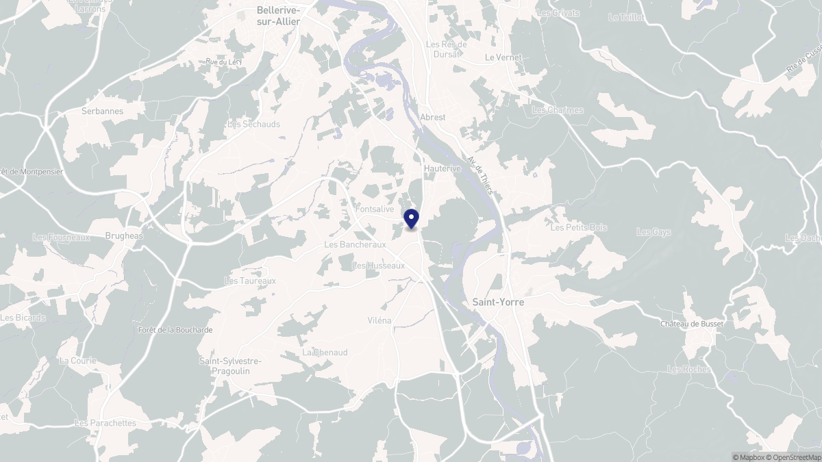 Aperçu cartographique de Hauterive, centré sur la commune