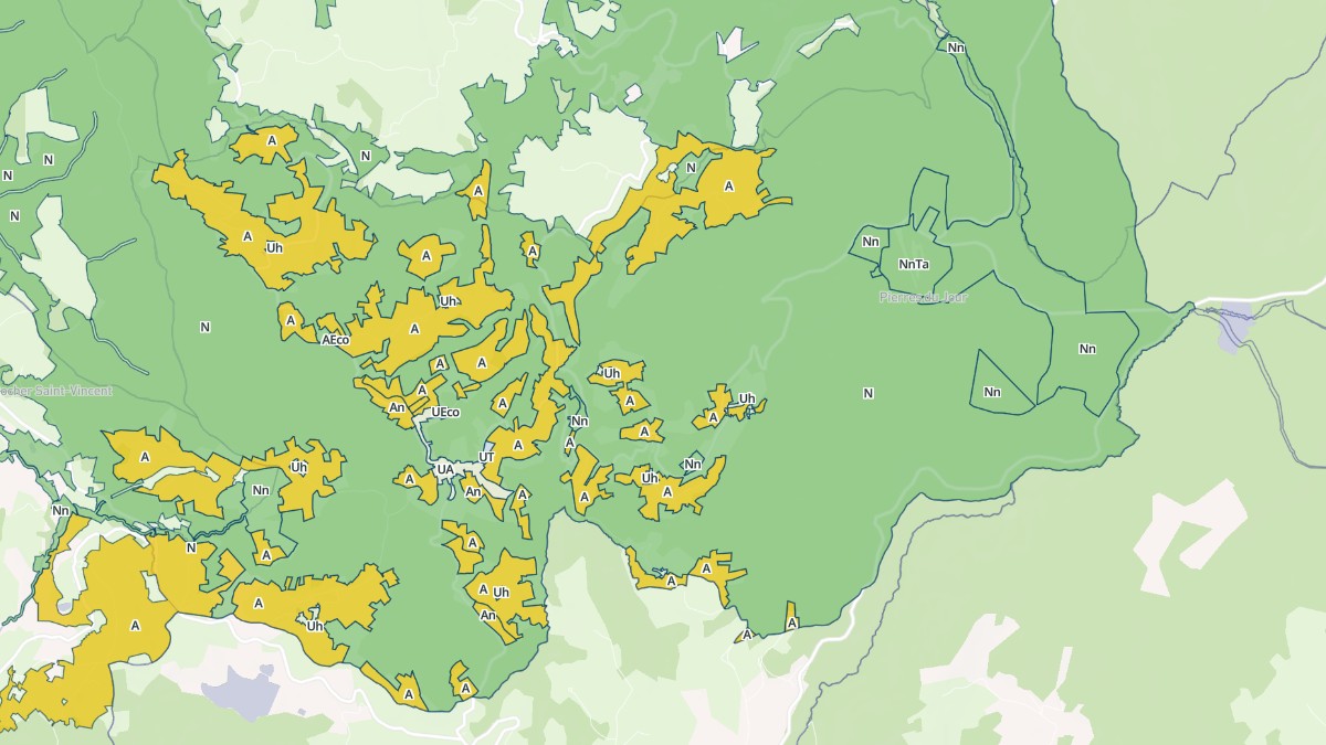 Aperçu cartographique de Laprugne, centré sur la commune