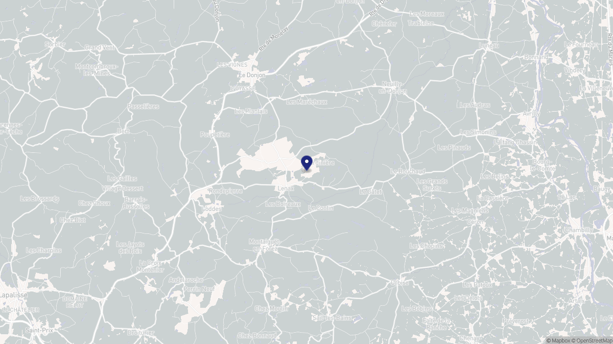 Aperçu cartographique de Lenax, centré sur la commune