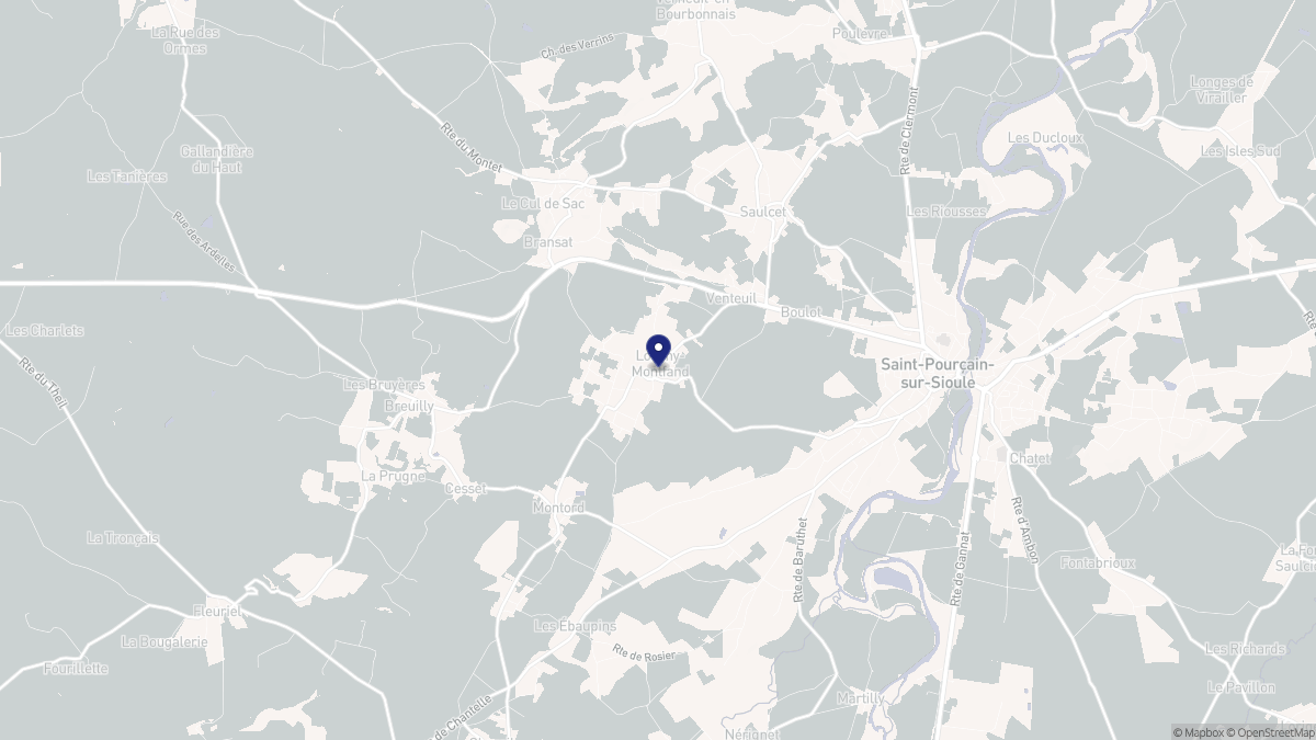 Aperçu cartographique de Louchy-Montfand, centré sur la commune