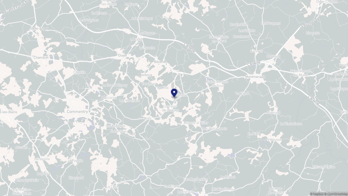 Aperçu cartographique de Louroux-de-Beaune, centré sur la commune