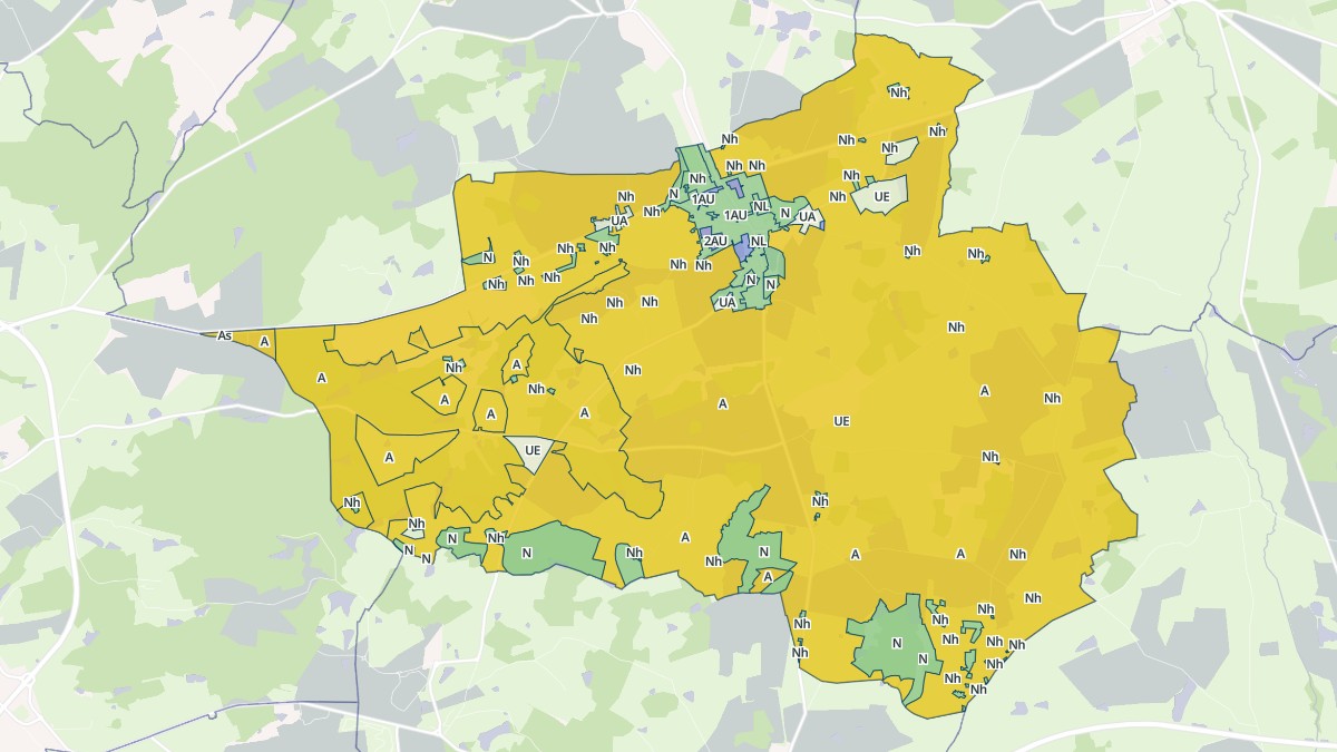 Aperçu cartographique de Lusigny, centré sur la commune