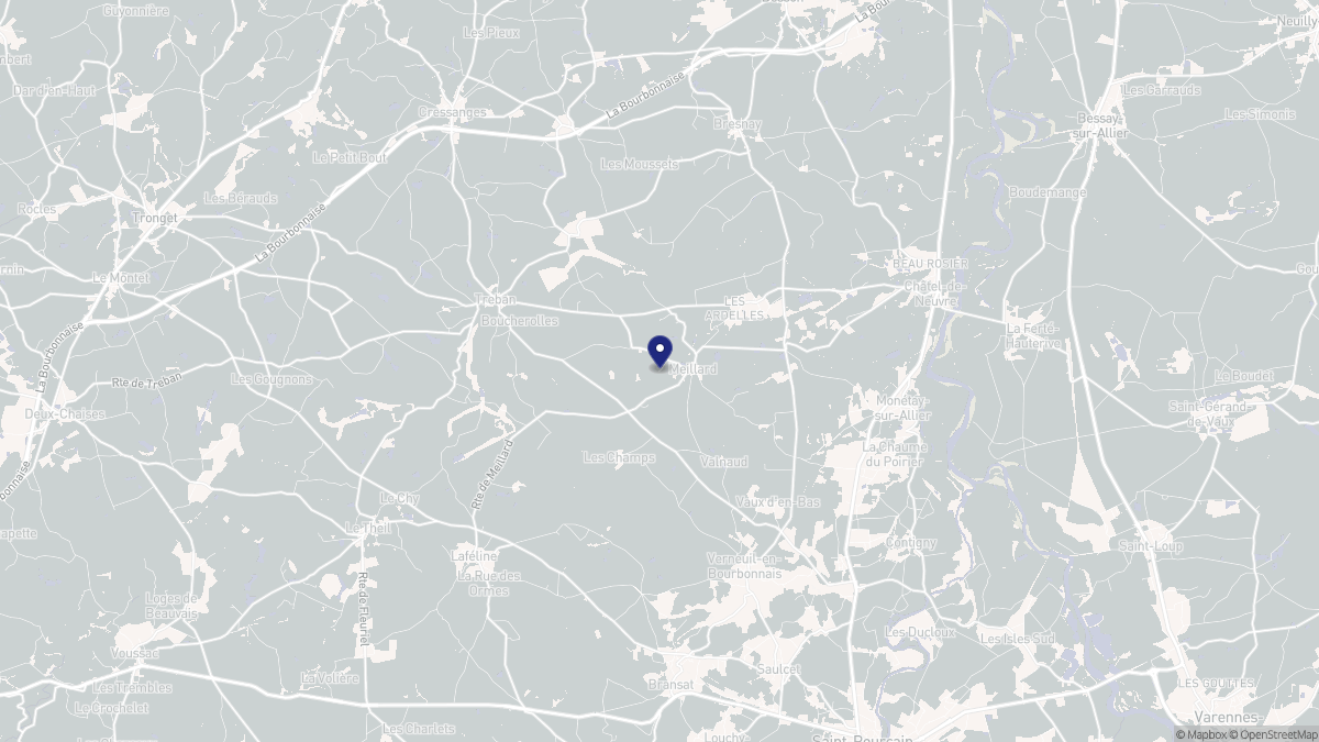 Aperçu cartographique de Meillard, centré sur la commune