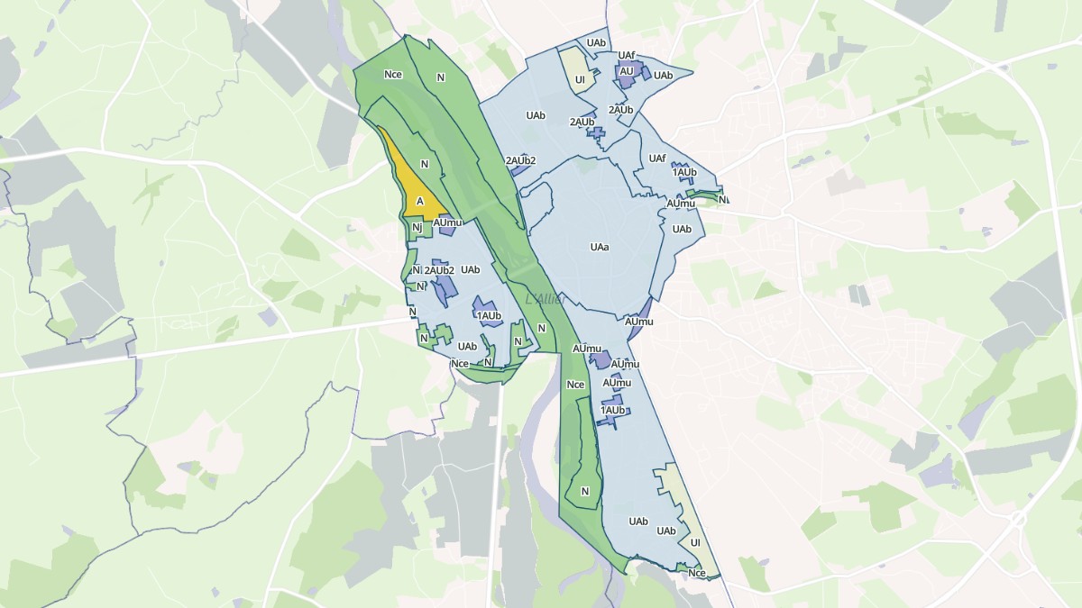 Aperçu cartographique de Moulins, centré sur la commune