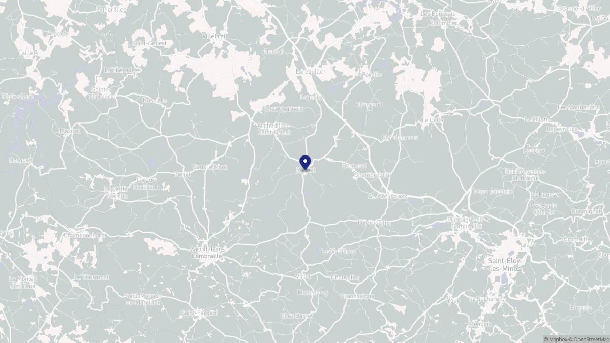 Aperçu cartographique de Ronnet, centré sur la commune