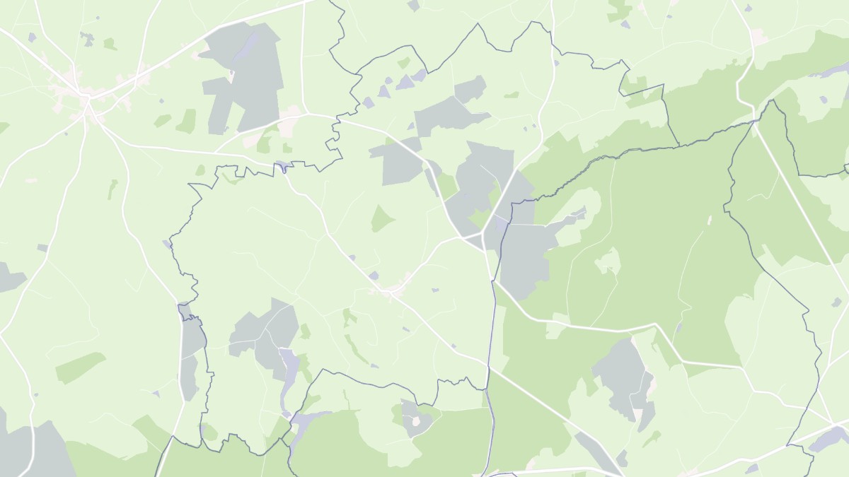 Aperçu cartographique de Saint-Aubin-le-Monial, centré sur la commune