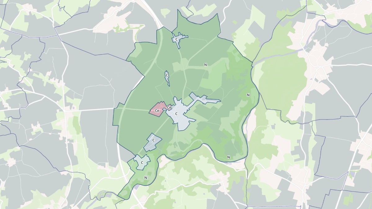 Aperçu cartographique de Saint-Bonnet-de-Rochefort, centré sur la commune