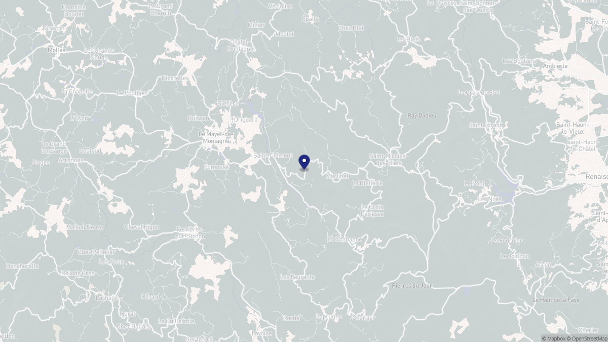 Aperçu cartographique de Saint-Clément, centré sur la commune
