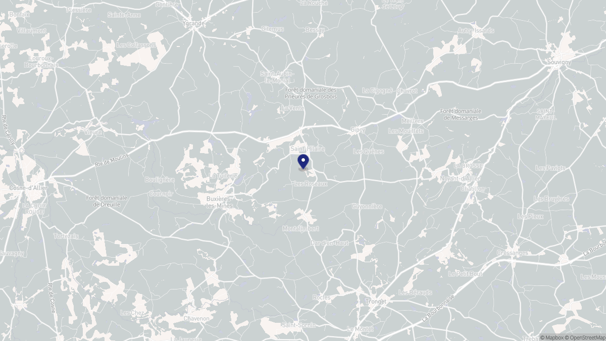 Aperçu cartographique de Saint-Hilaire, centré sur la commune