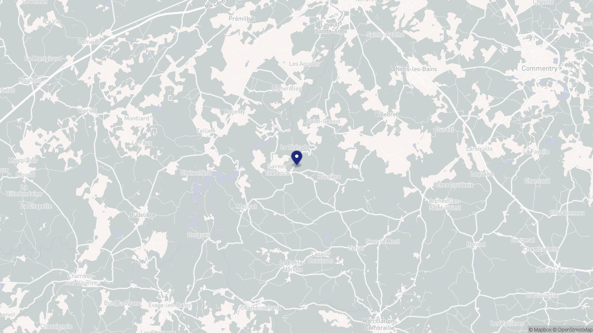 Aperçu cartographique de Sainte-Thérence, centré sur la commune