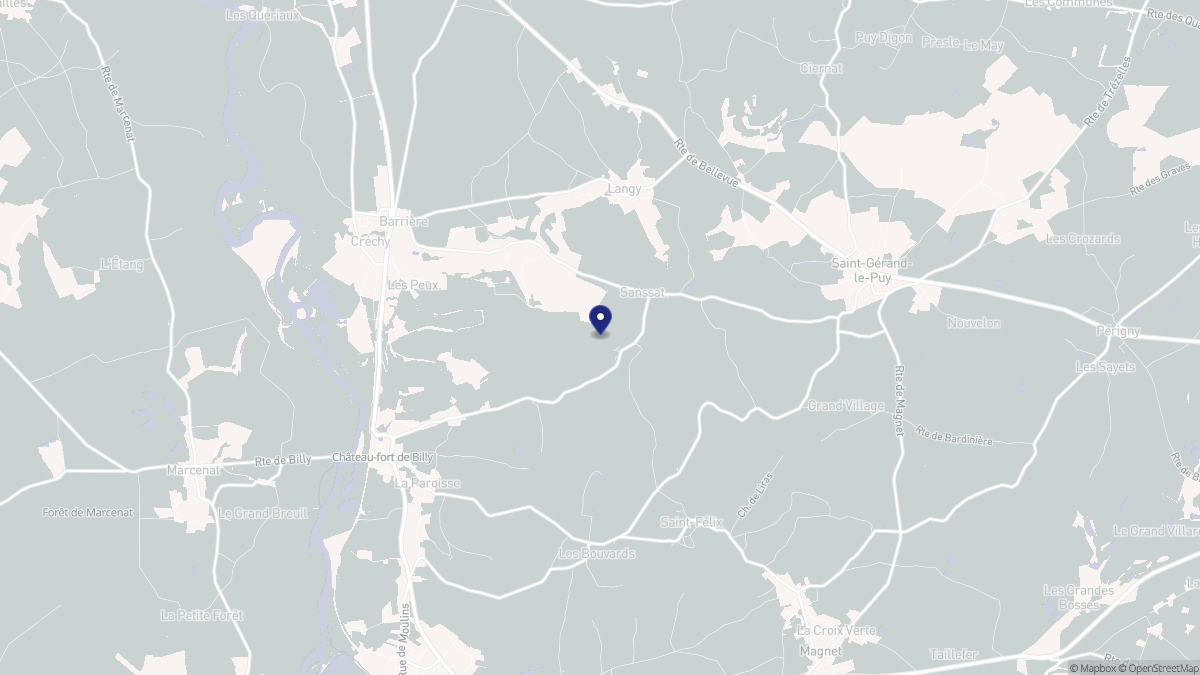 Aperçu cartographique de Sanssat, centré sur la commune