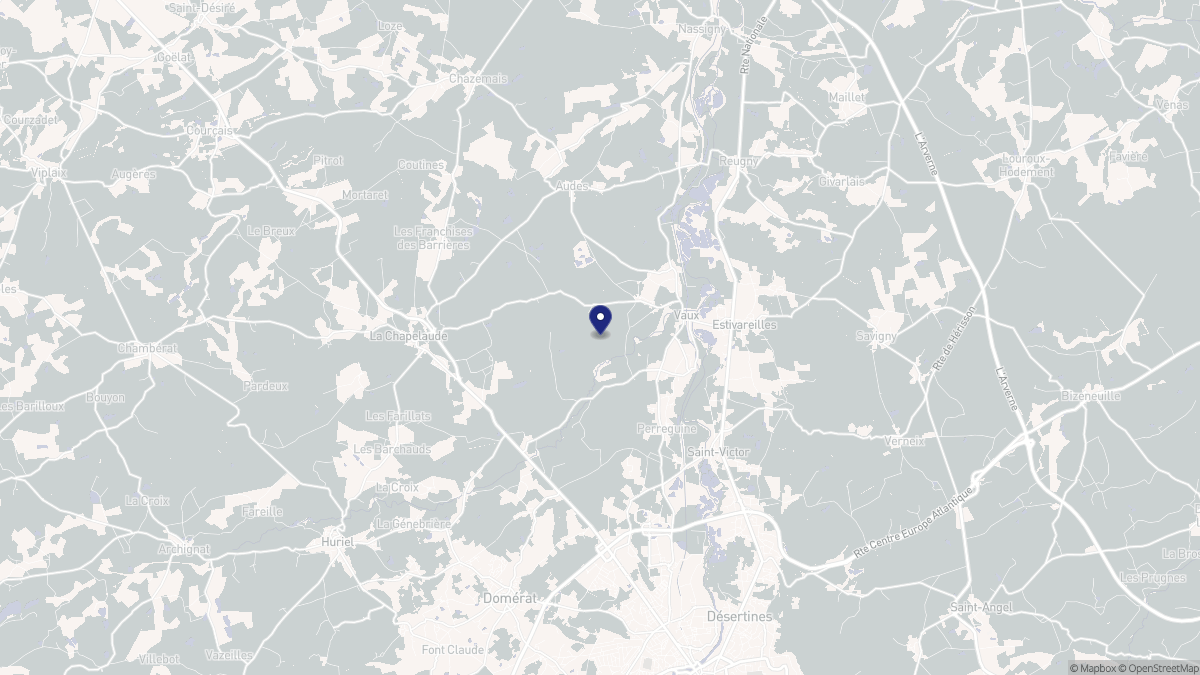 Aperçu cartographique de Vaux, centré sur la commune