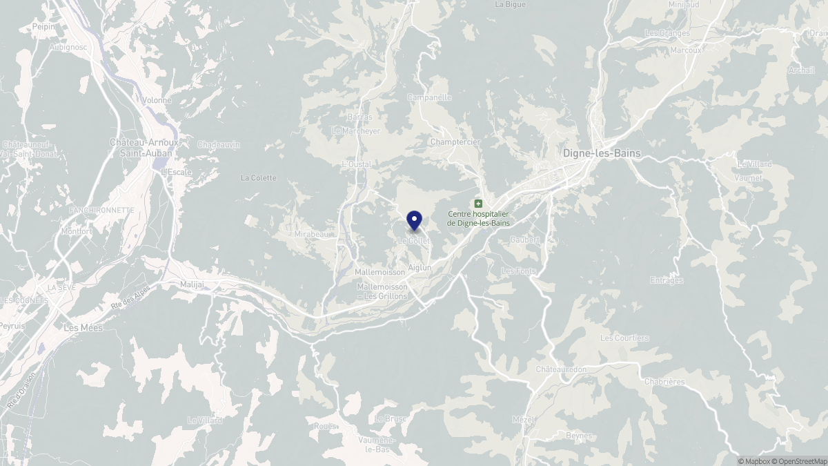 Aperçu cartographique de Aiglun, centré sur la commune