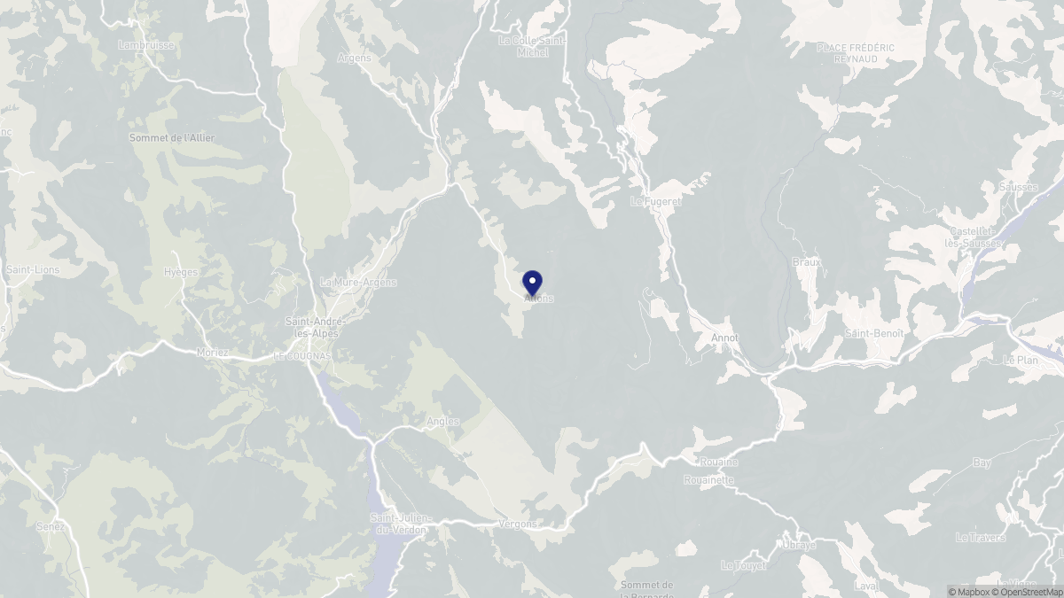Aperçu cartographique de Allons, centré sur la commune