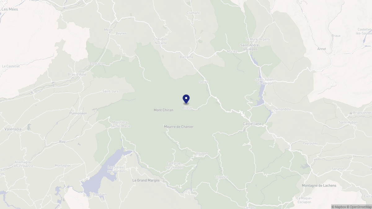 Aperçu cartographique de Blieux, centré sur la commune