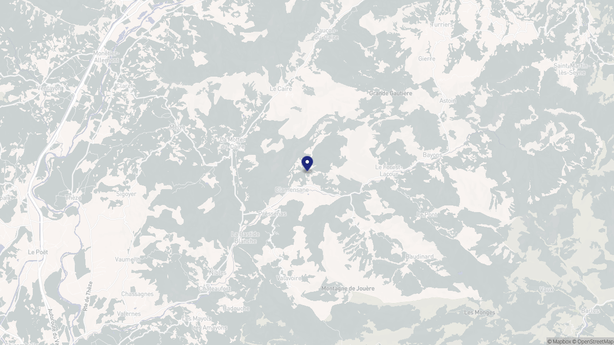 Aperçu cartographique de Clamensane, centré sur la commune
