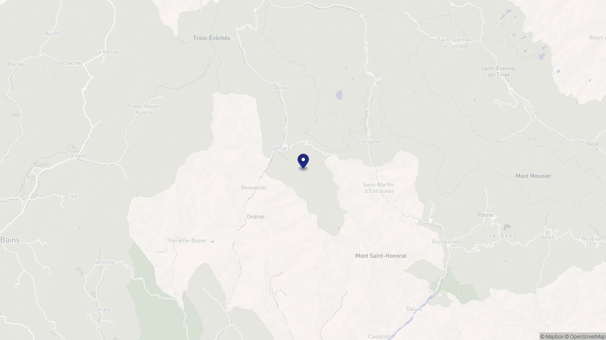 Aperçu cartographique de Colmars, centré sur la commune