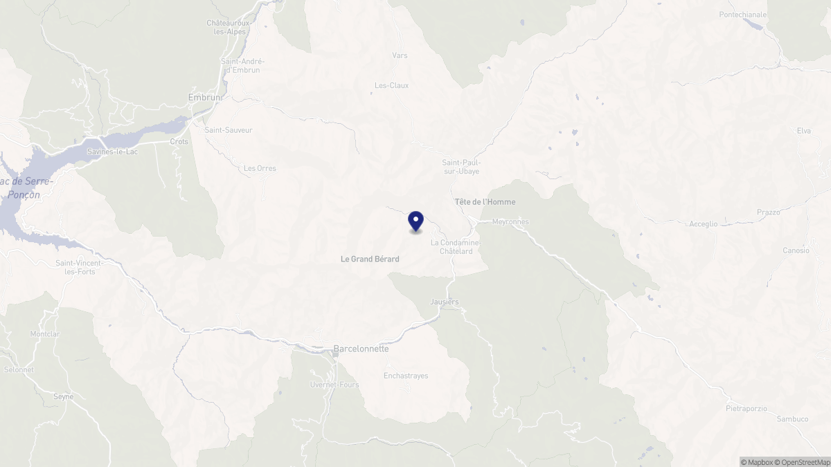 Aperçu cartographique de La Condamine-Châtelard, centré sur la commune