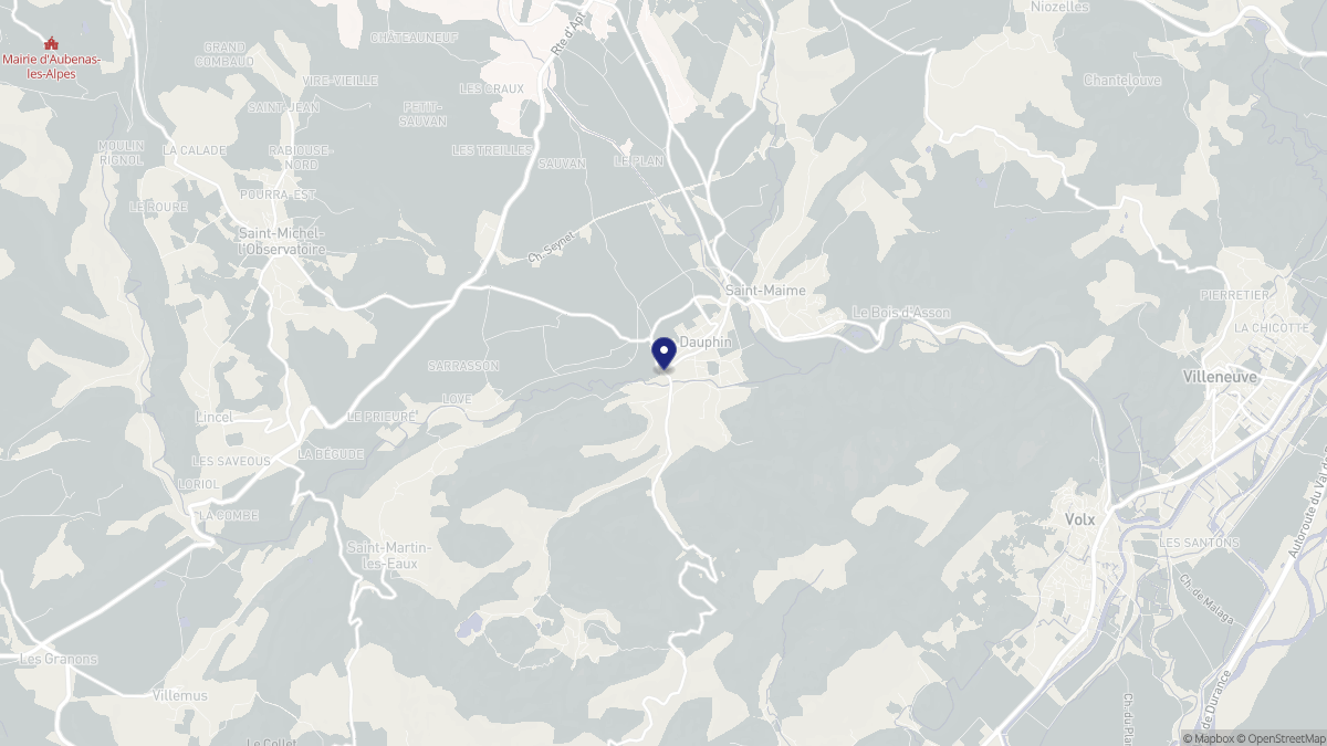 Aperçu cartographique de Dauphin, centré sur la commune