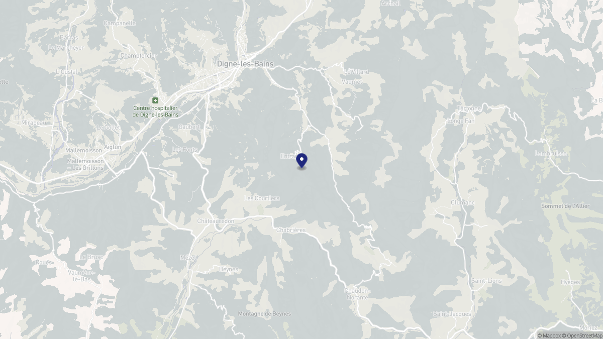Aperçu cartographique de Entrages, centré sur la commune