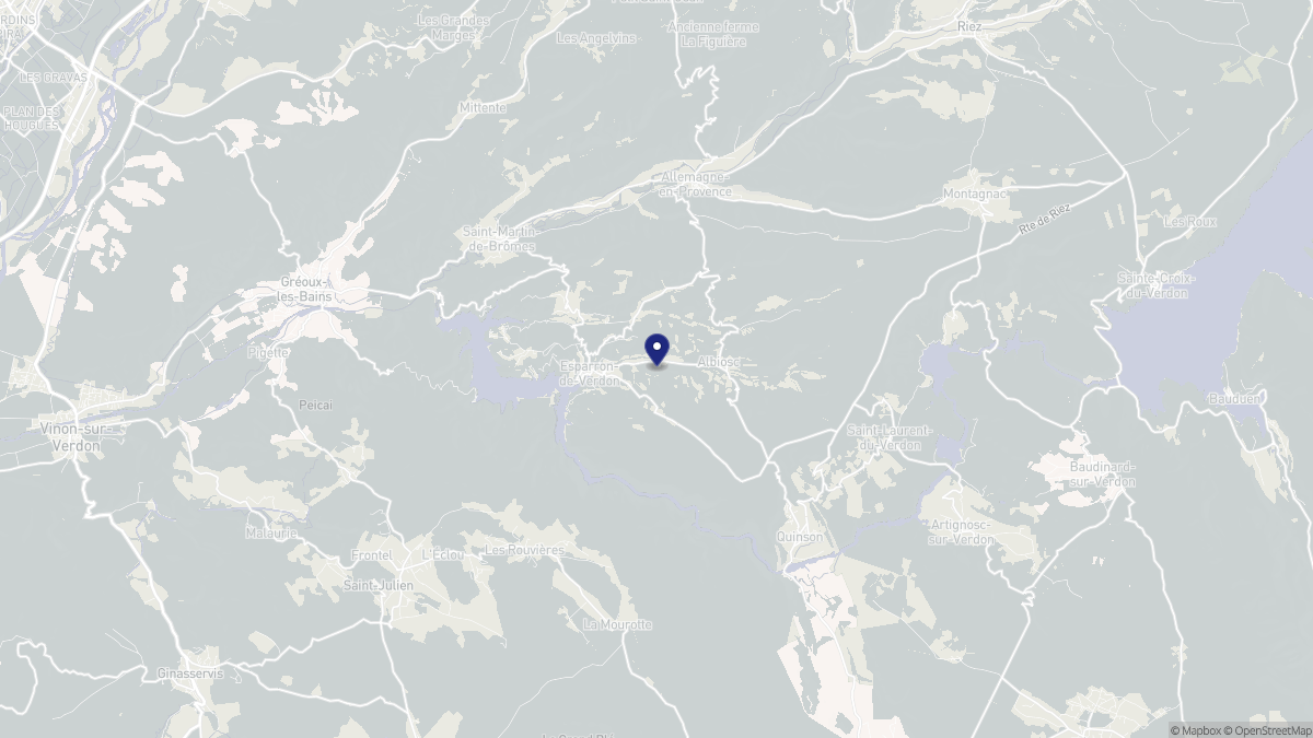 Aperçu cartographique de Esparron-de-Verdon, centré sur la commune