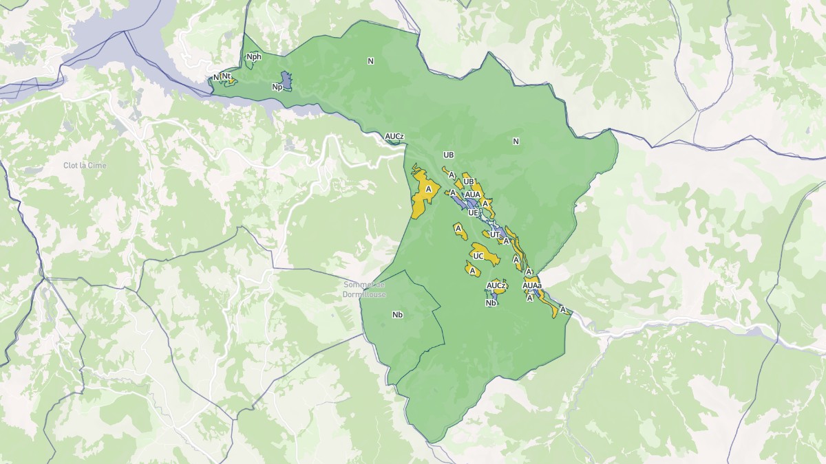 Aperçu cartographique de Le Lauzet-Ubaye, centré sur la commune