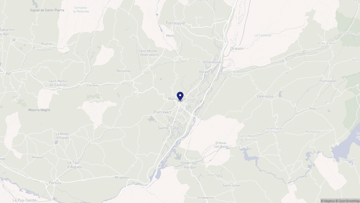 Aperçu cartographique de Manosque, centré sur la commune