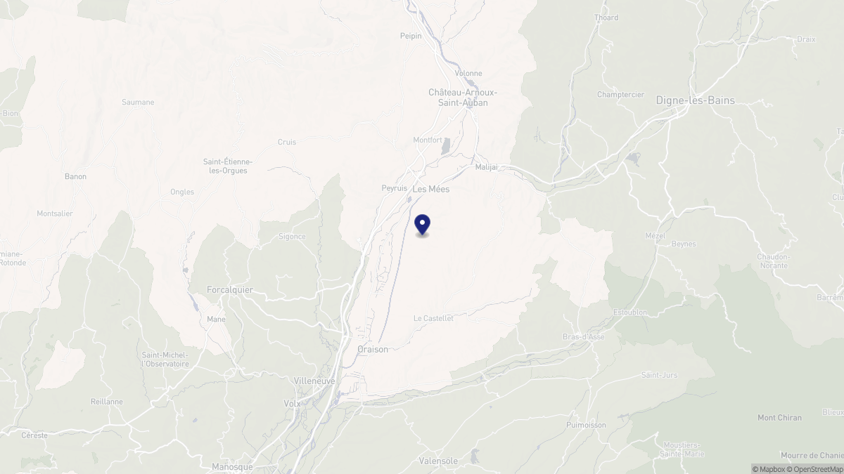 Aperçu cartographique de Les Mées, centré sur la commune