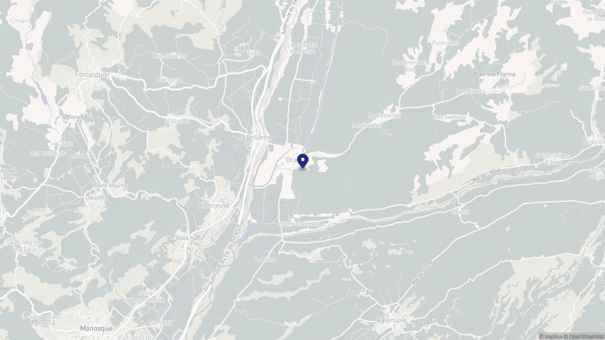 Aperçu cartographique de Oraison, centré sur la commune