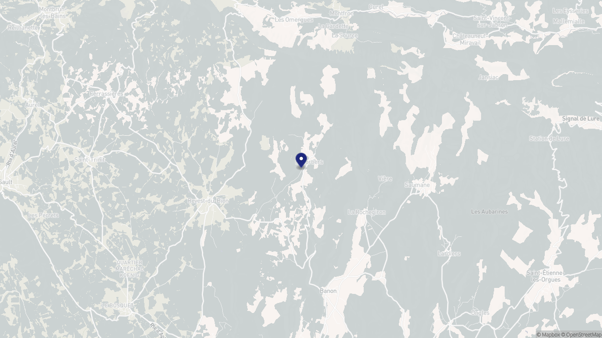 Aperçu cartographique de Redortiers, centré sur la commune