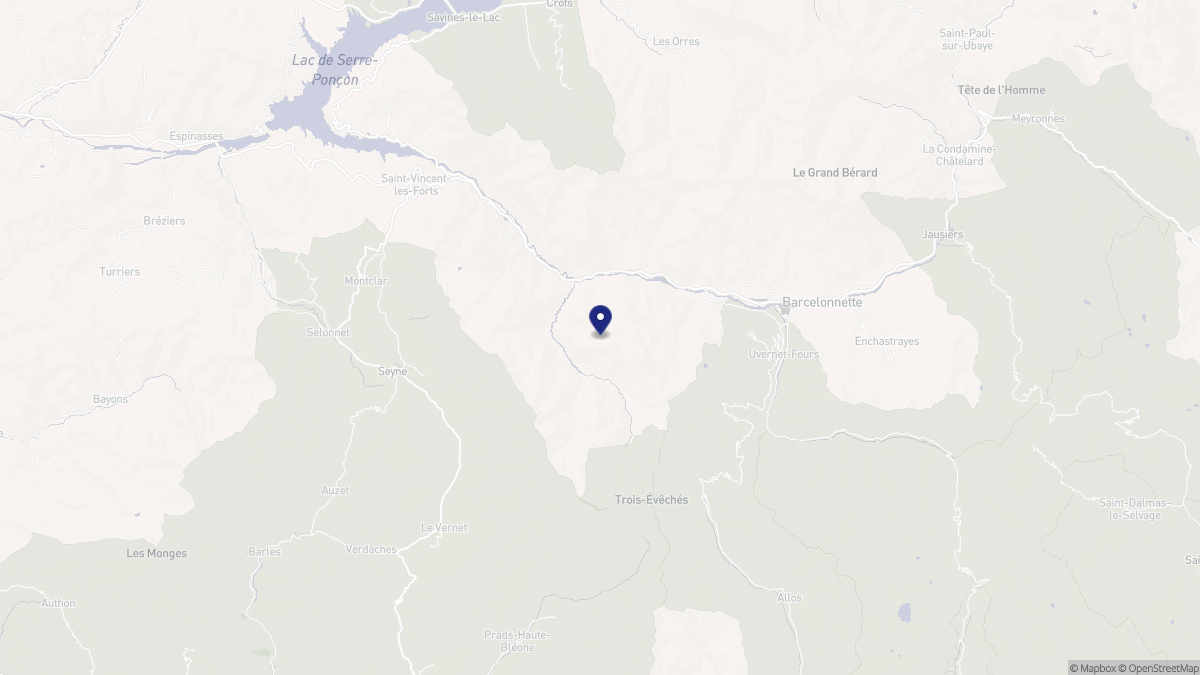Aperçu cartographique de Méolans-Revel, centré sur la commune