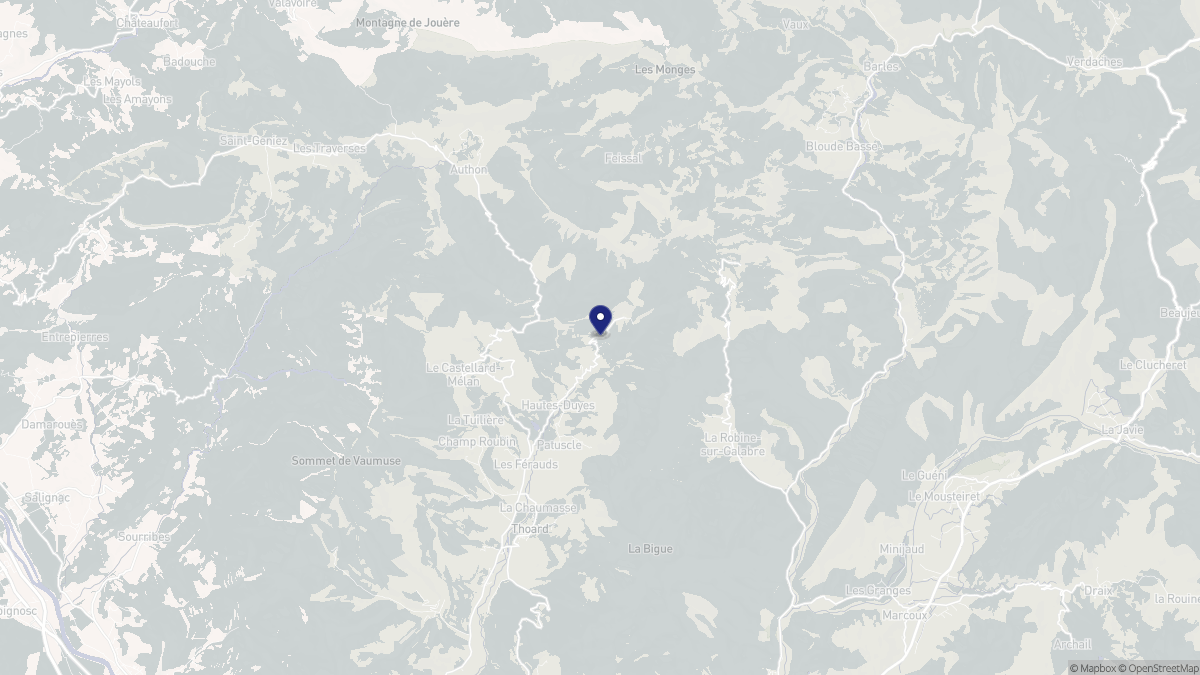 Aperçu cartographique de Hautes-Duyes, centré sur la commune